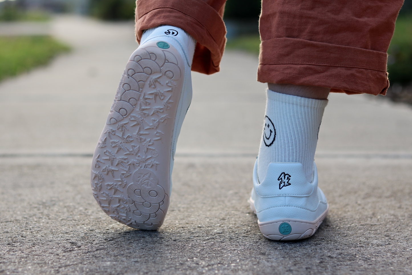 Camel Toe sneakers from PaperKrane walking away
