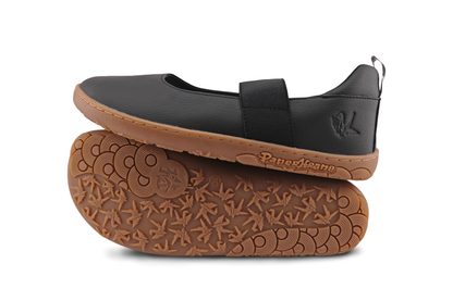 Side sole details of Black and Gum Licorice MJ from PaperKrane, on white background.