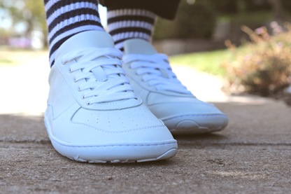 White low foot-shaped sneakers from PaperKrane