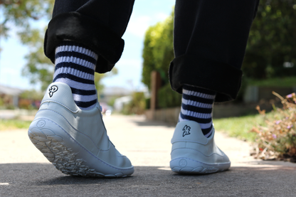White lows in motion from the back