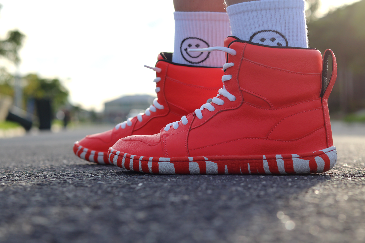 CANDY CANE HIGH TOPS ON THE STREET ON FEET