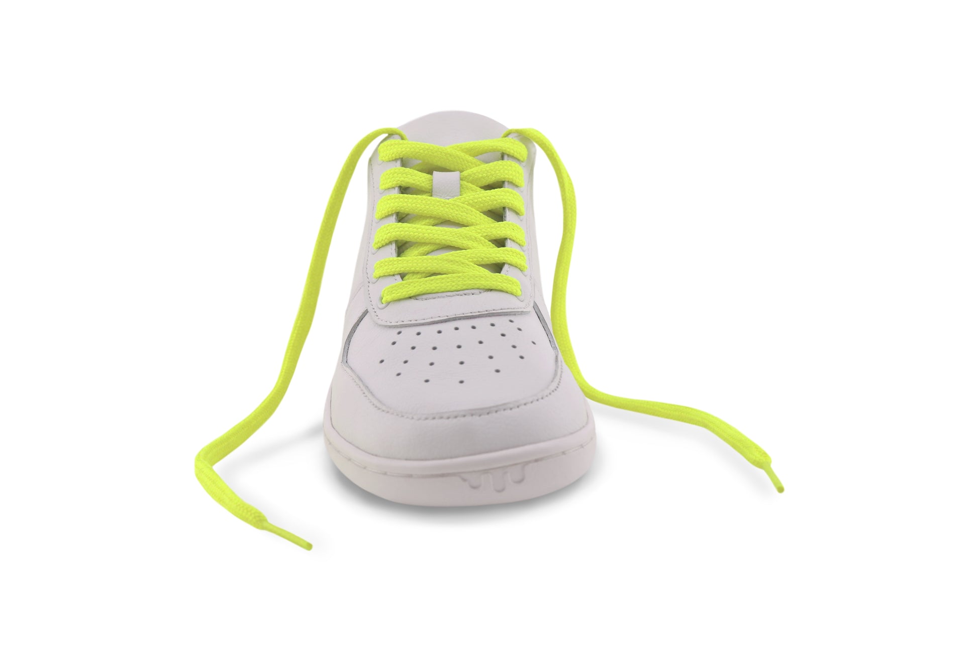 PaperKrane White Low sneaker with neon yellow laces